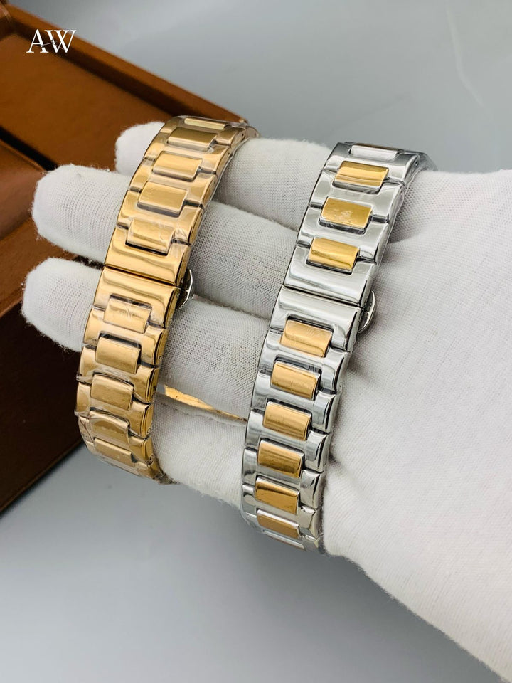 Patek Philippe Nautilus Style Men’s Watch – Two Tone Stainless Steel, Date Display, Luxury Design - UZIXO