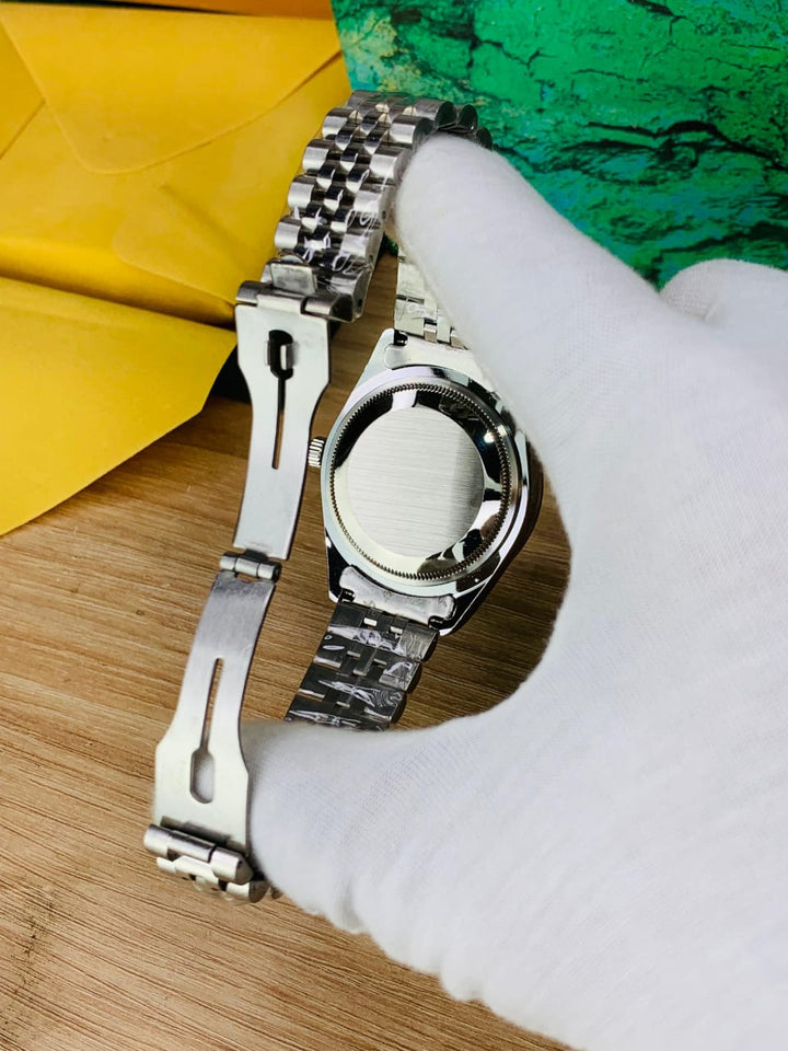 Rolex Inspired Luxury Watch – White colors Dial, Stainless Steel Bracelet, Date Function - UZIXO